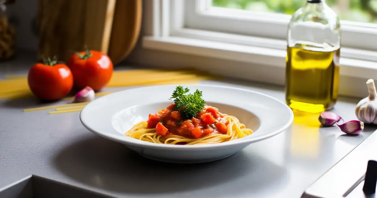 Nopea pastakastike valmistuu kotikeitt&ouml;ess&auml; alle 20 minuutissa tuoreista aineksista